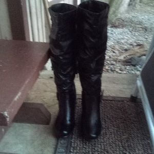COPY - Knee high black slouch boots